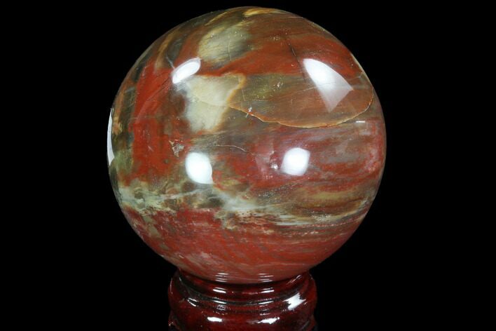 Colorful Petrified Wood Sphere - Madagascar #92391